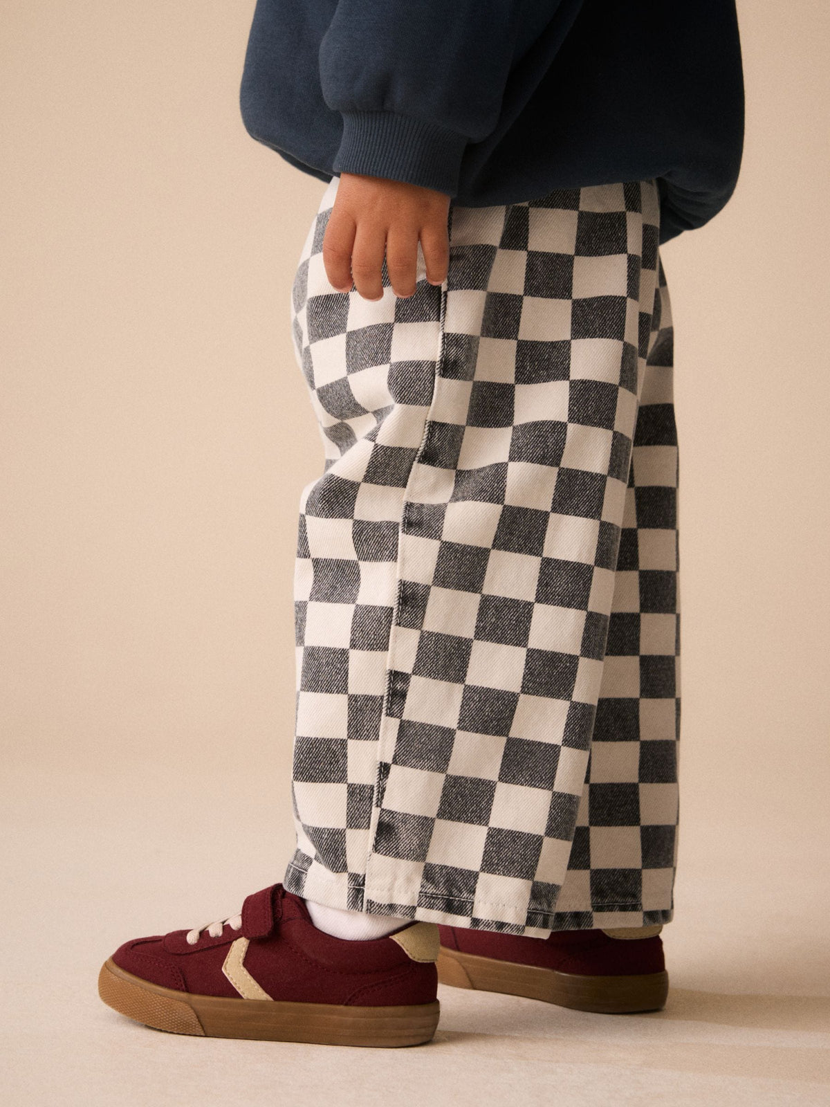 Dsiney Kidz - Black / White Checkerboard Pull On Wide Trousers (3mths-7yrs) image 5