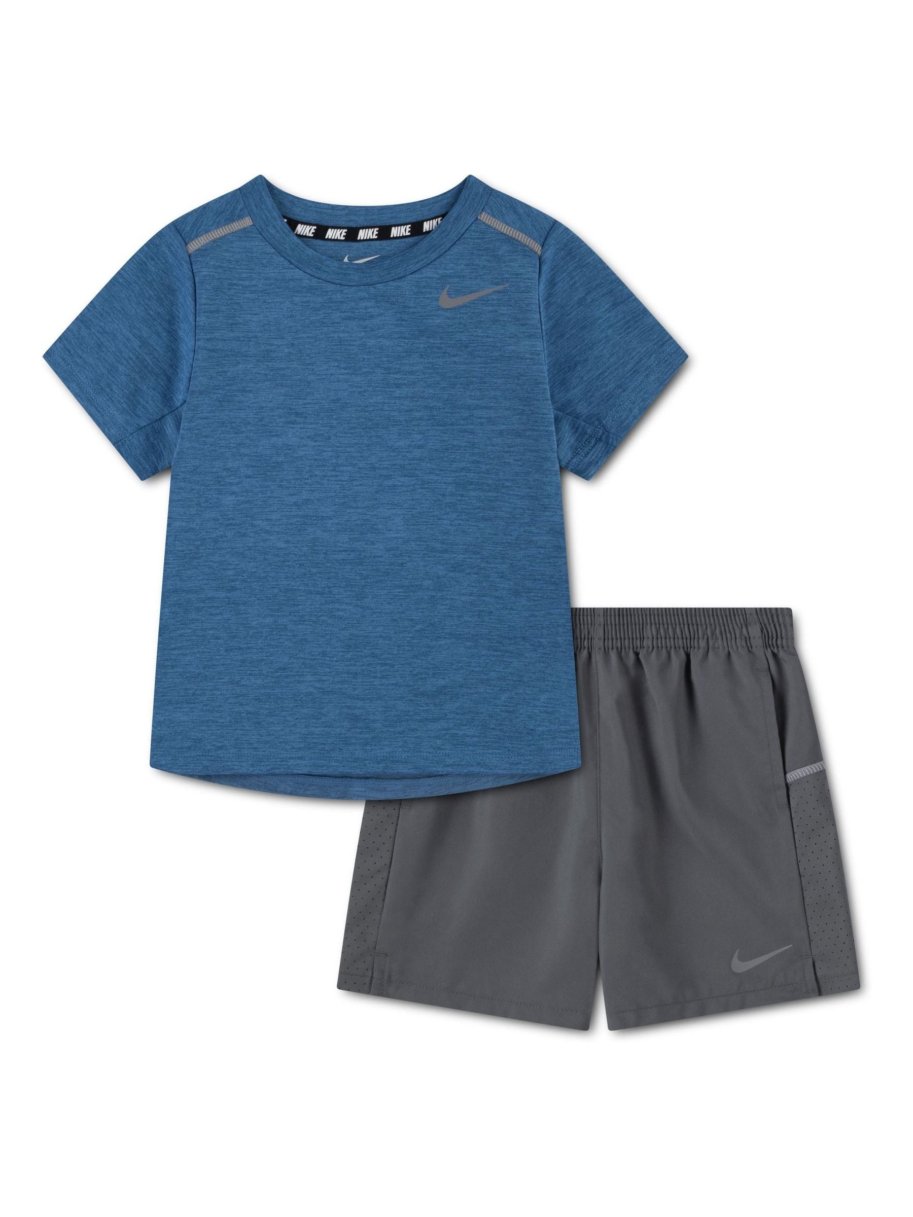 Dsiney Kidz - Nike Blue Dri-FIT Miler Short Sleeve Top & Short Set image 1