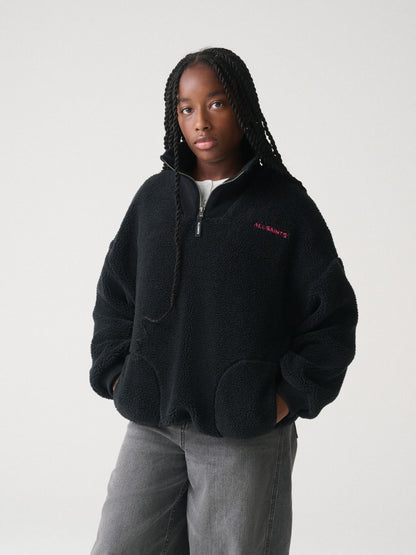 smALLSAINTS Black Funnel Neck Fleece Sweater - image 1