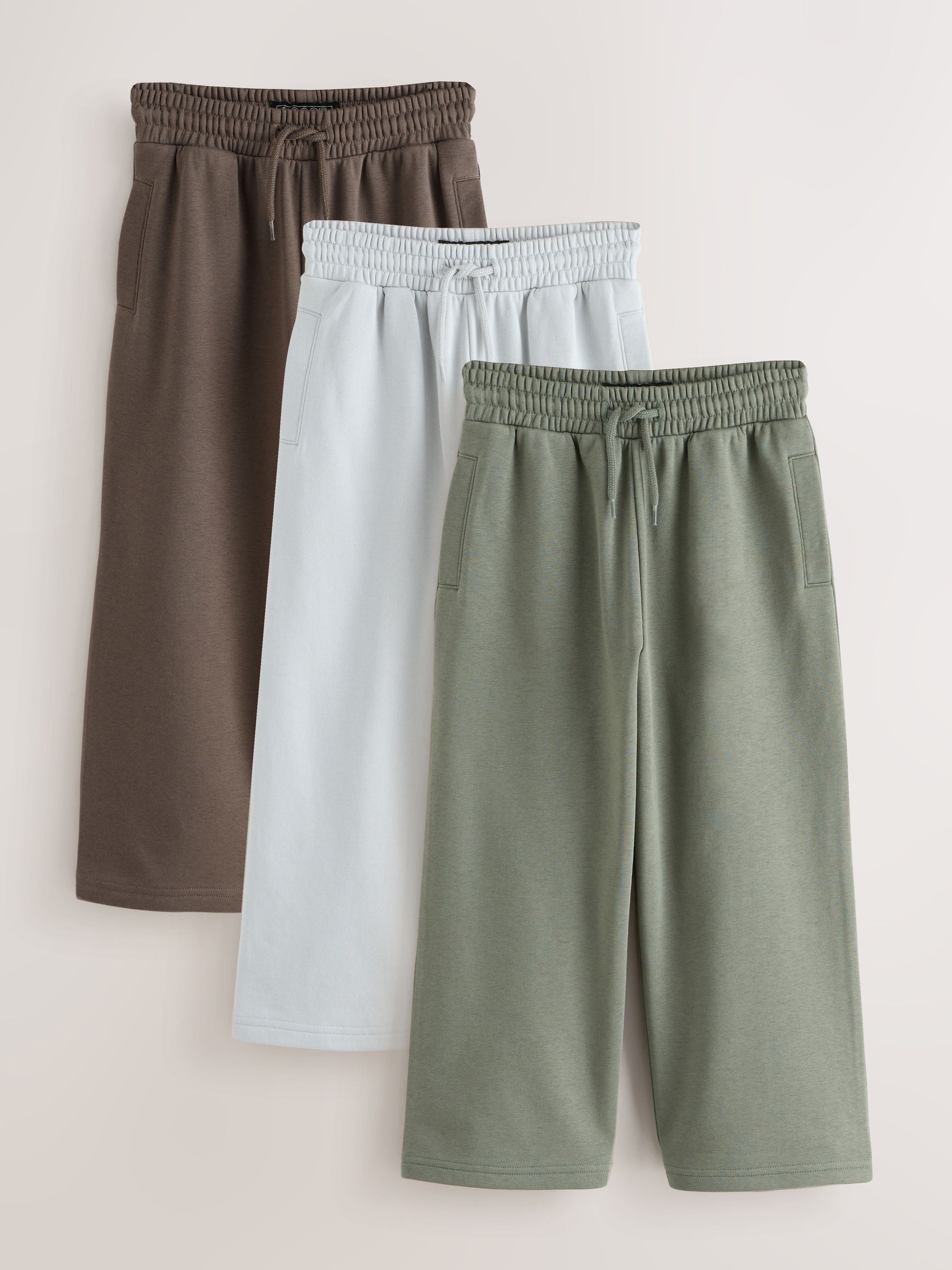 Dsiney Kidz - Brown/Khaki/Grey Wide Fit Joggers 3 Pack (3-16yrs) image 1