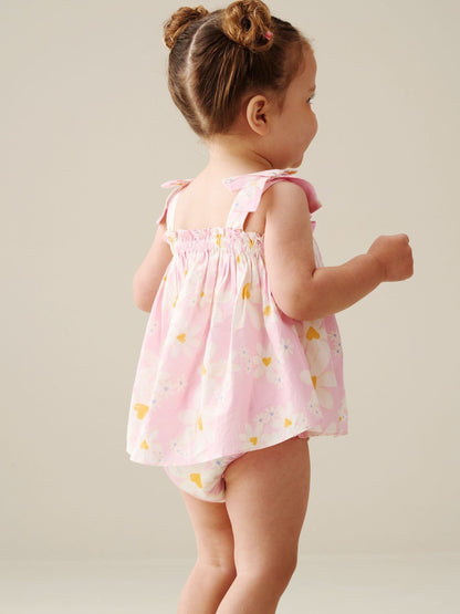Angel & Rocket Pink Minnie Daisy Print Bow Shoulder Tunic And Bloomer Dress image 3