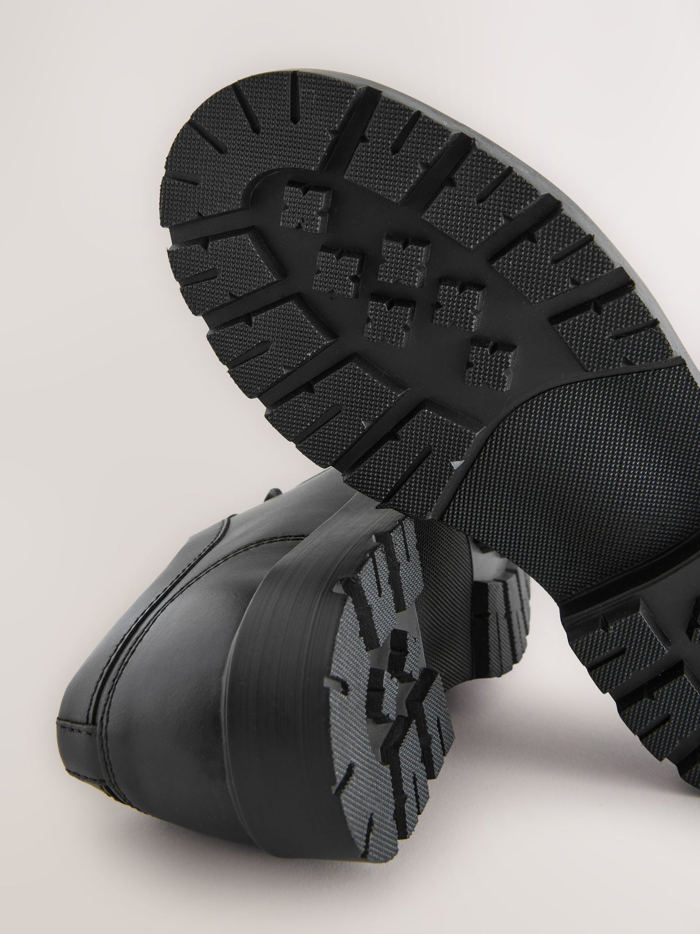 Black Leather Lace Up Apron Front School Shoes image 5
