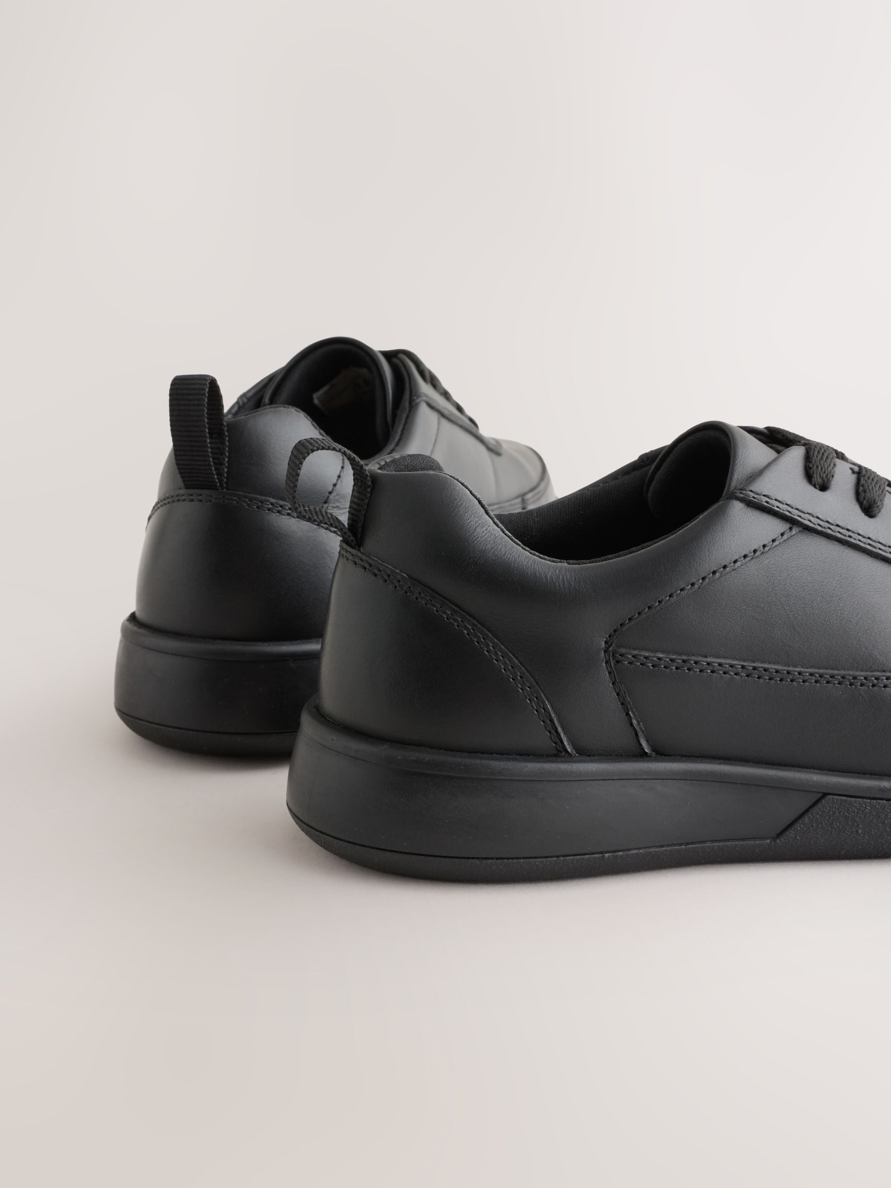 Black Standard Fit (F) Leather Lace-up School Shoes image 3