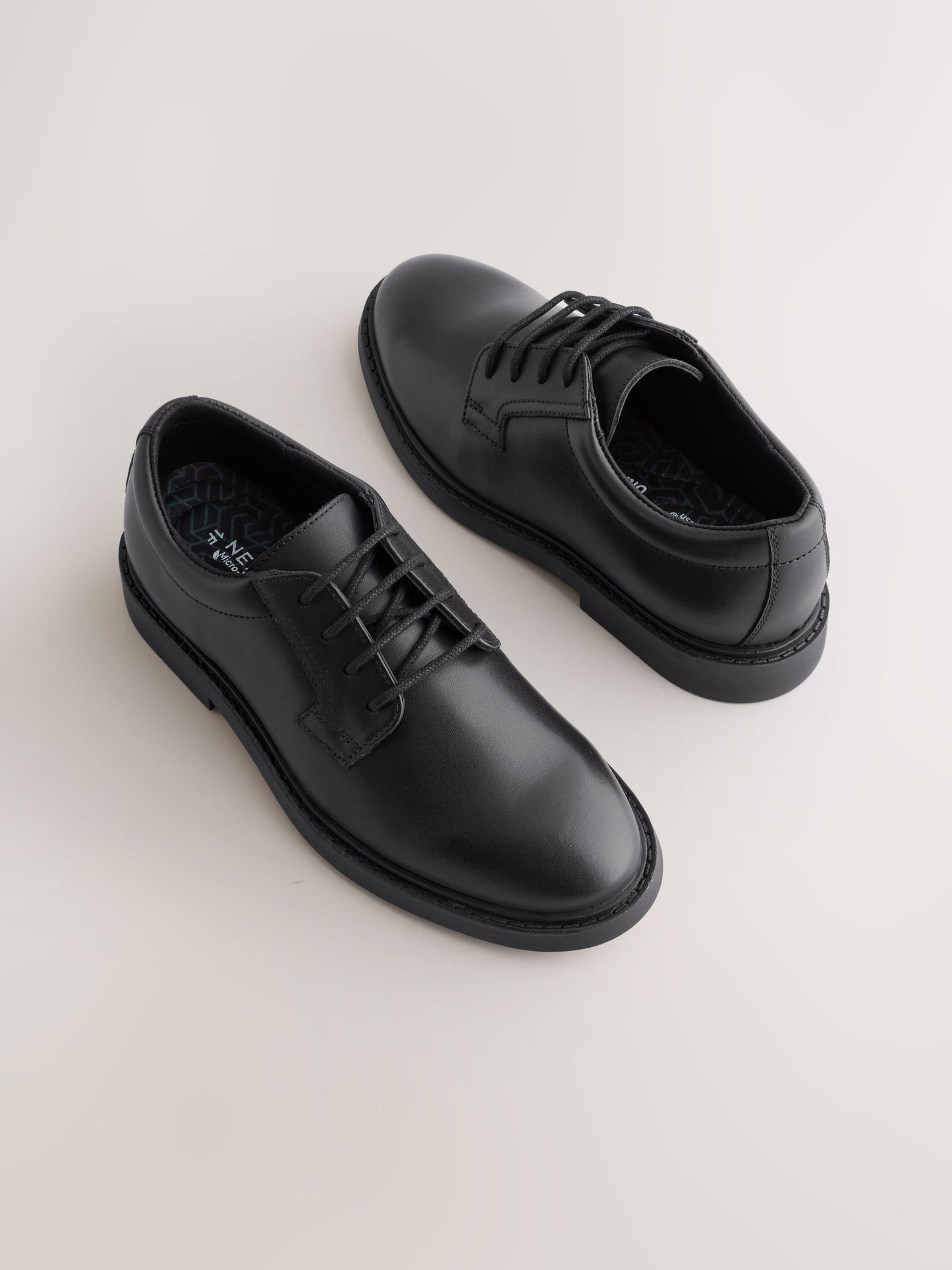 Black Leather Lace Up School Shoes image 1