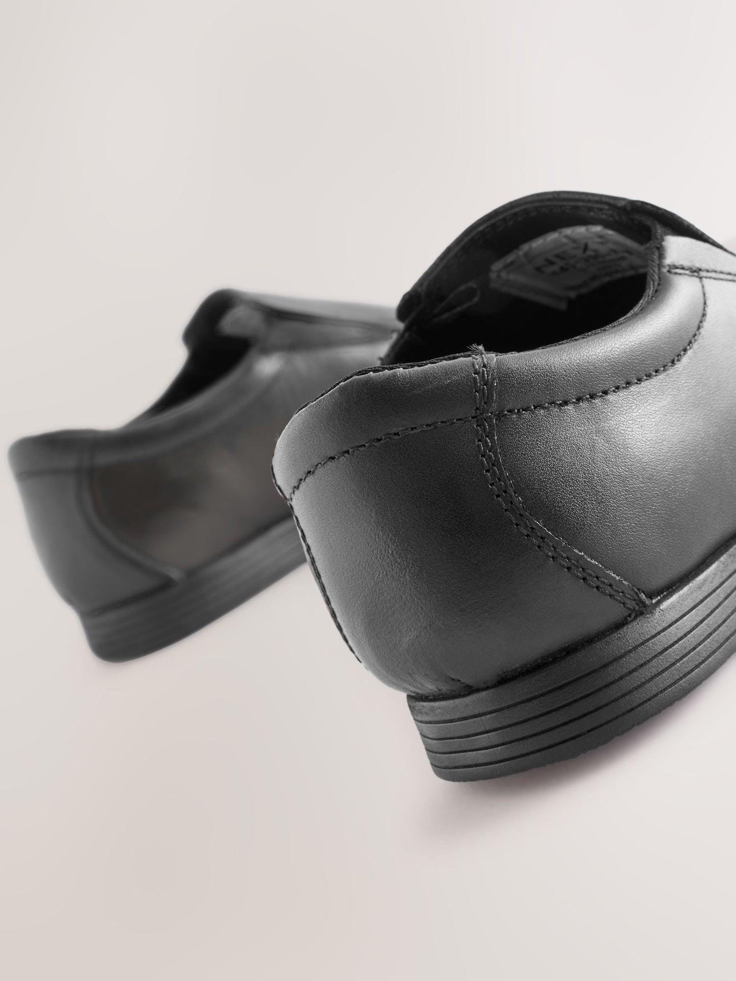 Black Extra Wide Fit (H) Slip On Leather Loafer School Shoes image 5