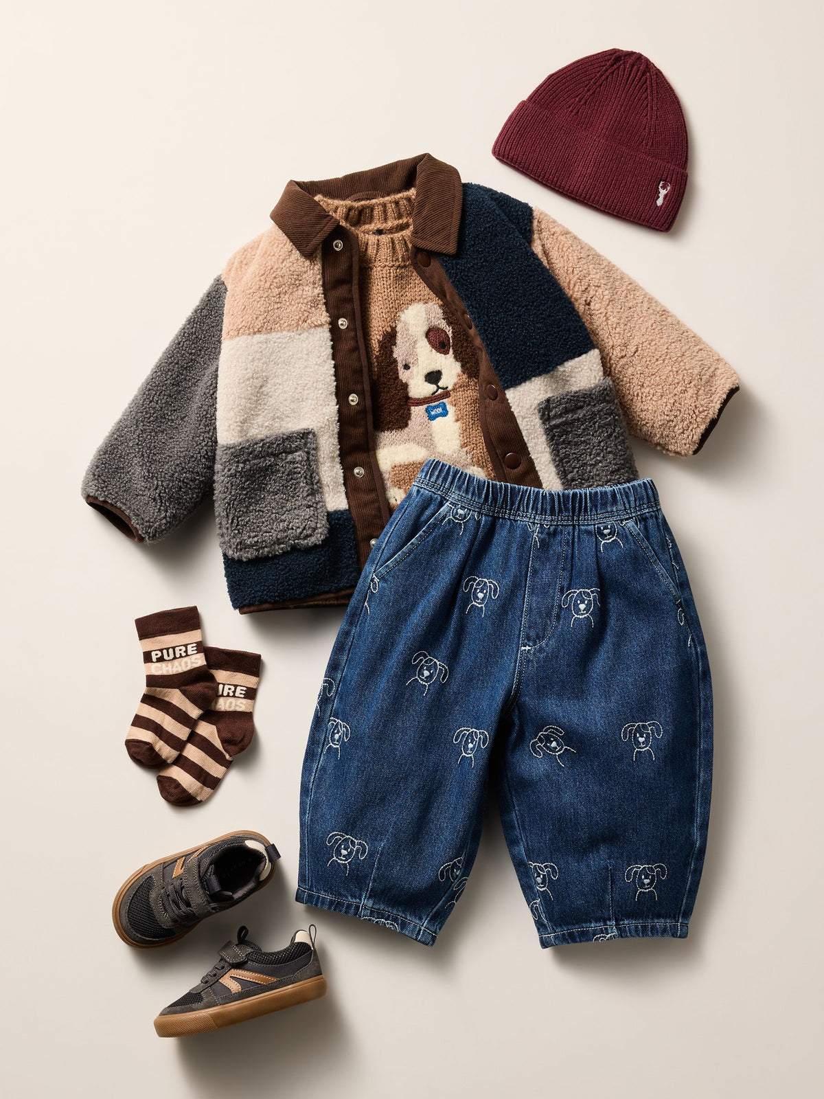 Dark Blue All Over Embroidered Wide Barrel Jeans (3mths-7yrs) - image 2