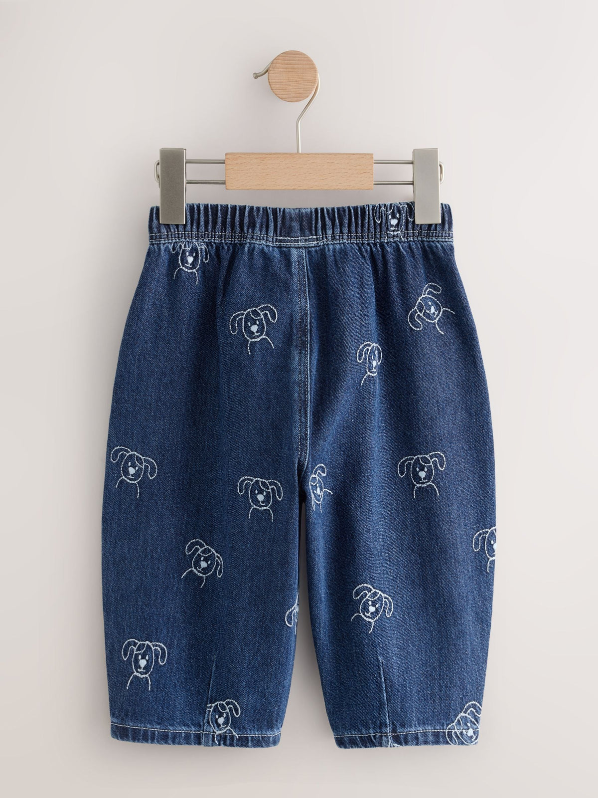 Dark Blue All Over Embroidered Wide Barrel Jeans (3mths-7yrs) - image 7