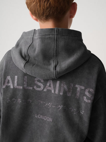 smALLSAINTS Charcoal Grey Underground Oversized Pullover Hoodie - image 1