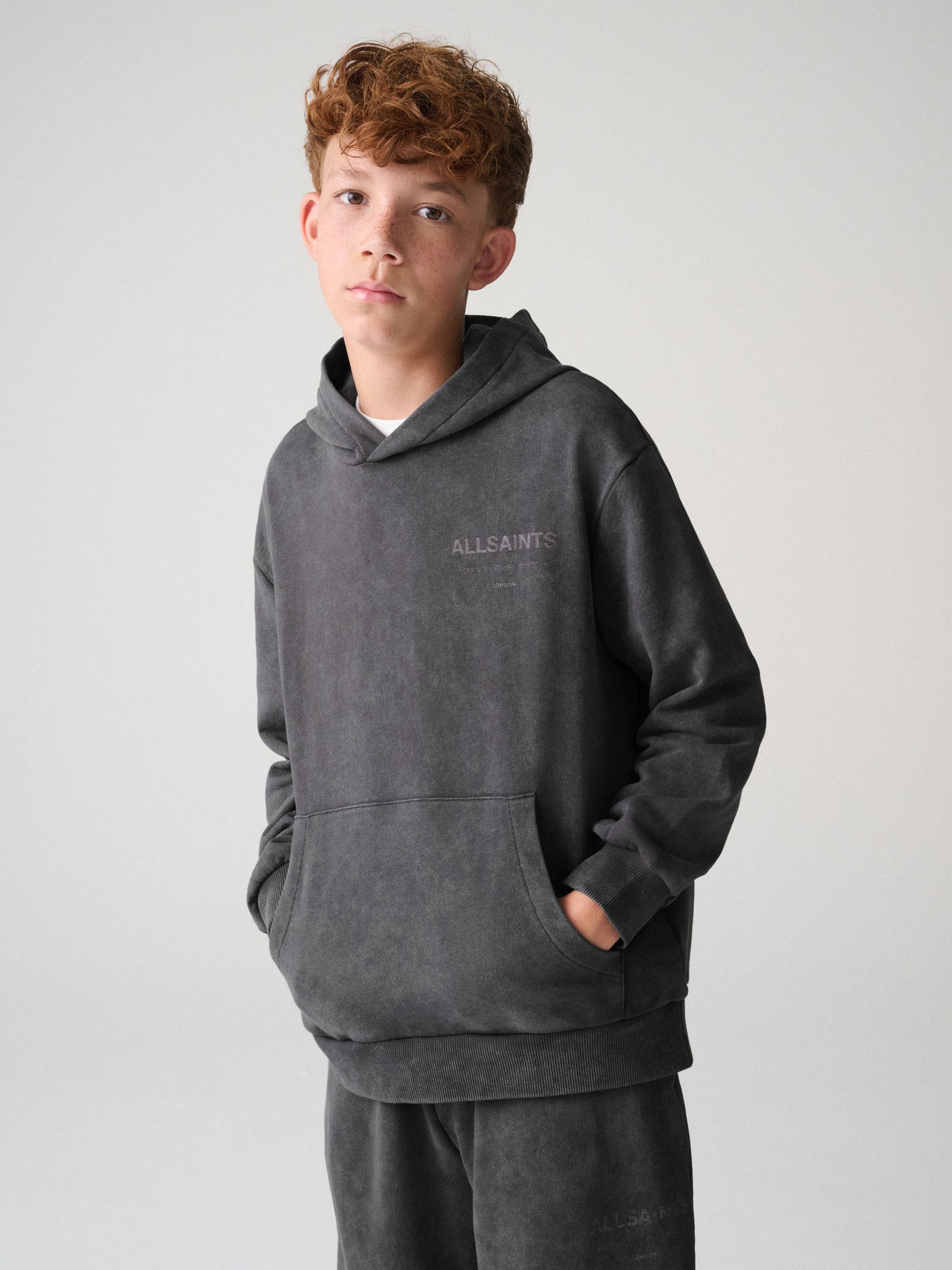smALLSAINTS Charcoal Grey Underground Oversized Pullover Hoodie - image 2