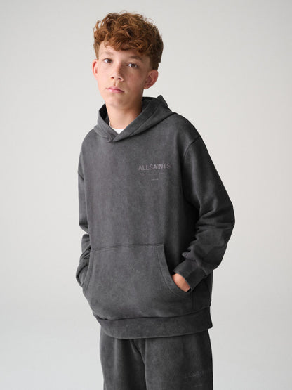 smALLSAINTS Charcoal Grey Underground Oversized Pullover Hoodie - image 2