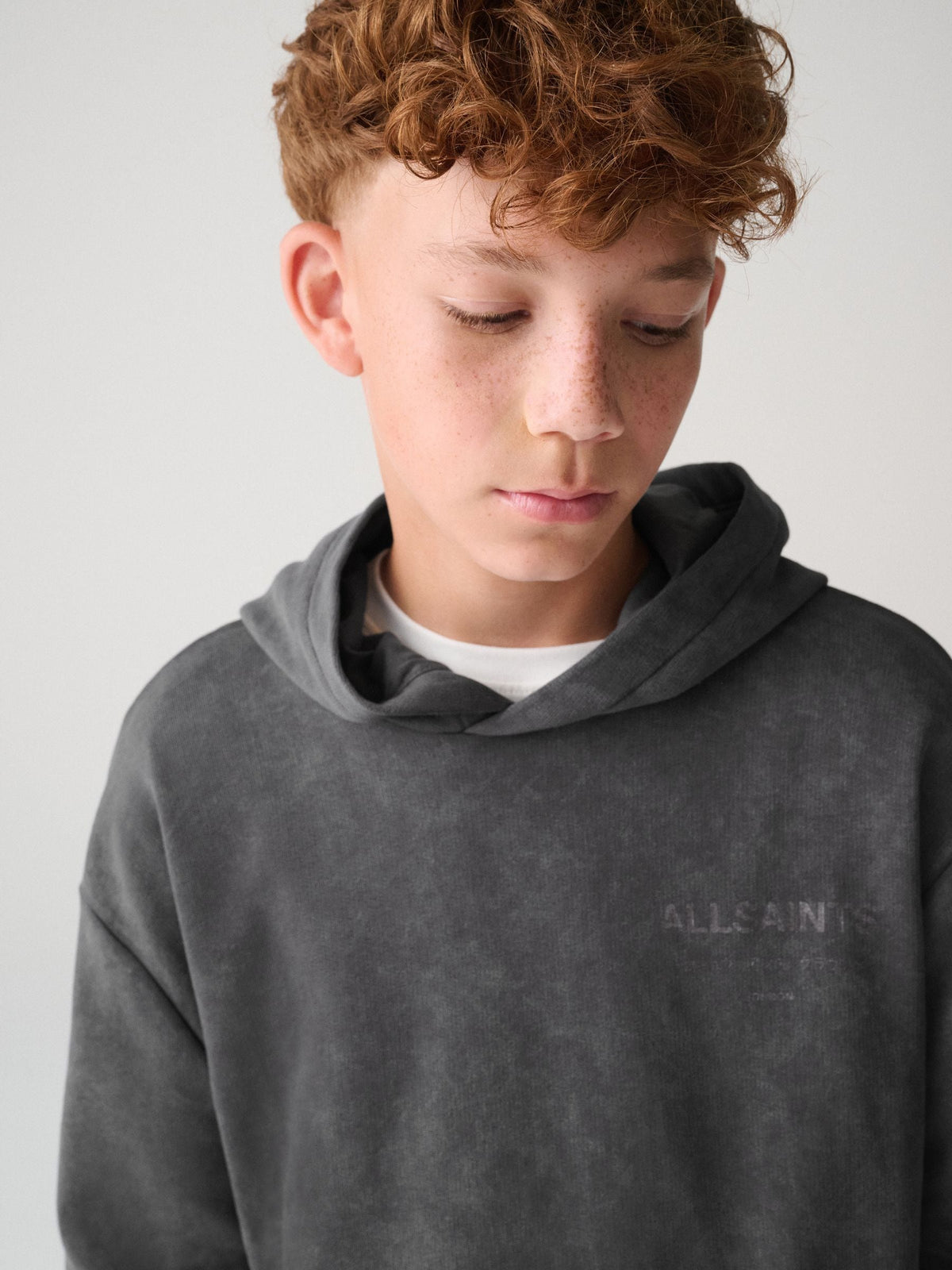 smALLSAINTS Charcoal Grey Underground Oversized Pullover Hoodie - image 5