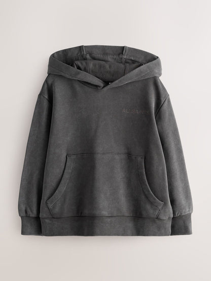 smALLSAINTS Charcoal Grey Underground Oversized Pullover Hoodie - image 6