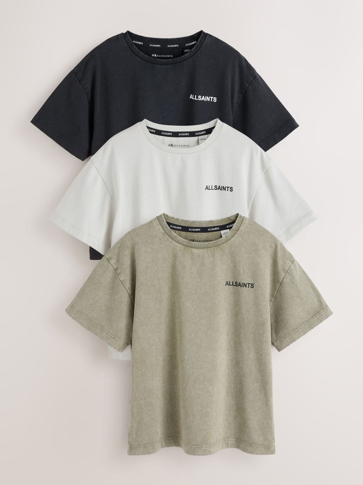 smALLSAINTS Washed Grey/Black Logo Crew Relaxed T-Shirts 3 Pack - image 1