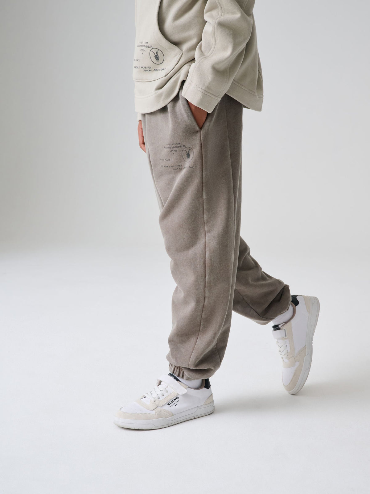smALLSAINTS Stone Stamp Oversized Hoodie and Joggers Set - image 3