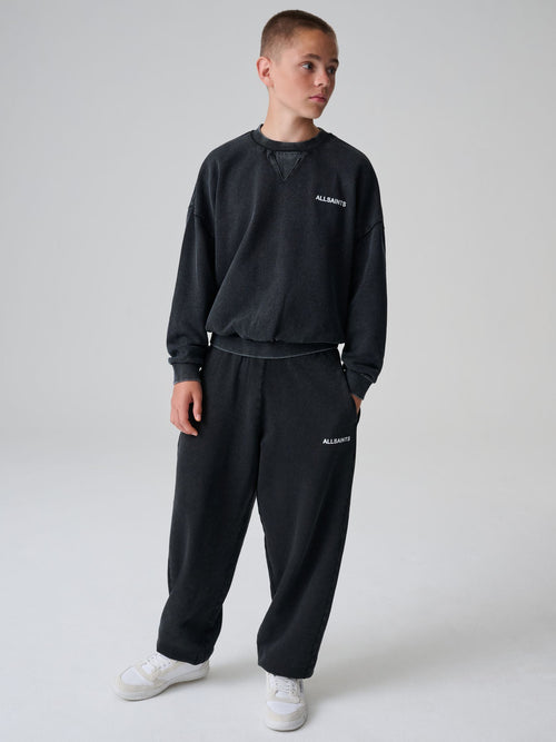 smALLSAINTS Washed Black Textured Sweatshirt and Joggers Set - image 1