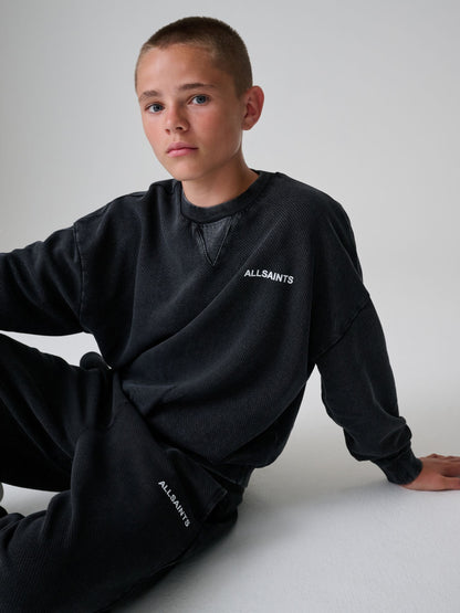 smALLSAINTS Washed Black Textured Sweatshirt and Joggers Set - image 4