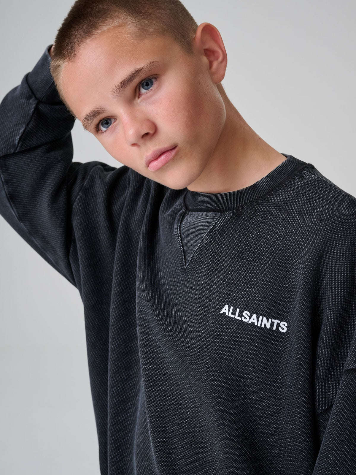 smALLSAINTS Washed Black Textured Sweatshirt and Joggers Set - image 5