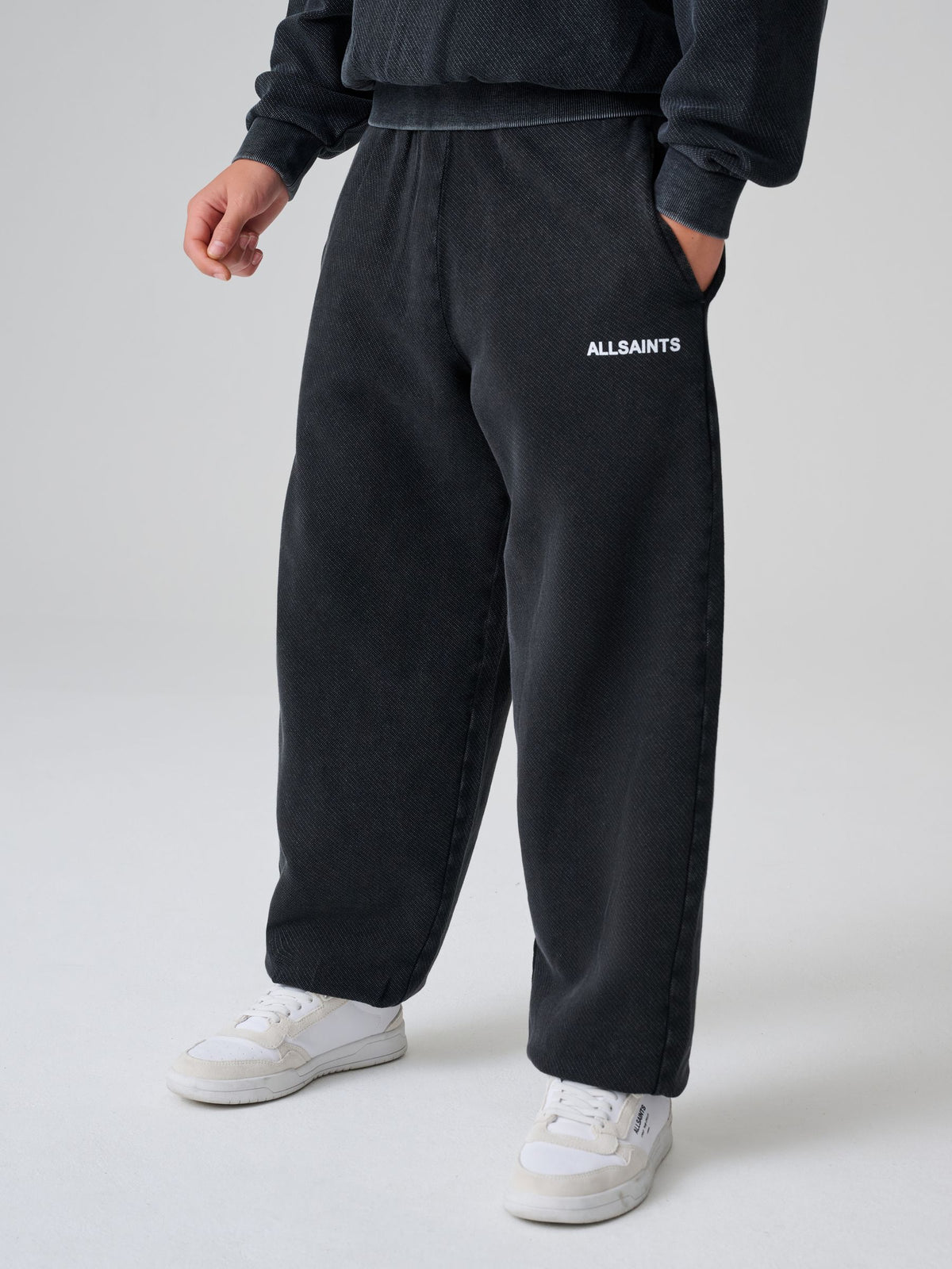 smALLSAINTS Washed Black Textured Sweatshirt and Joggers Set - image 6