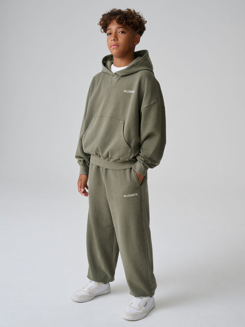 SmALLSAINTS Khaki Green Block Logo Washed Hoodie and Jogger Set - image 1