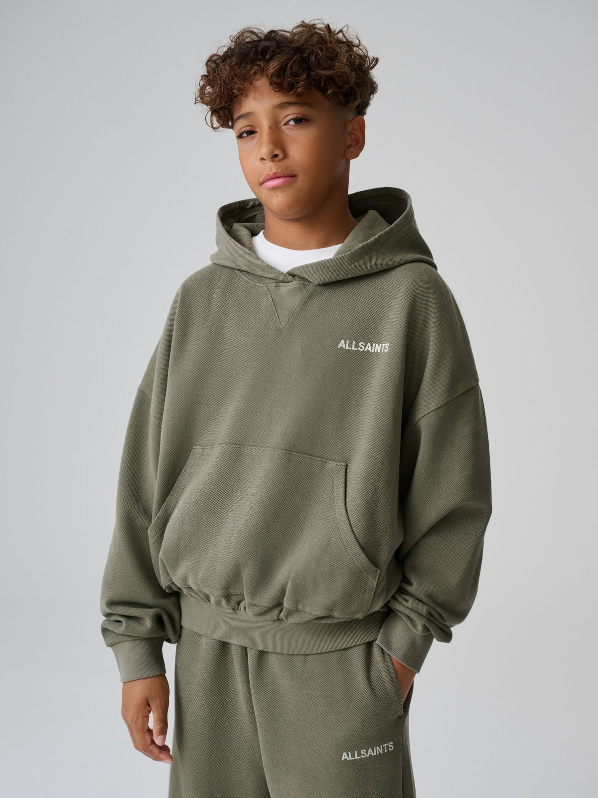 SmALLSAINTS Khaki Green Block Logo Washed Hoodie and Jogger Set - image 3