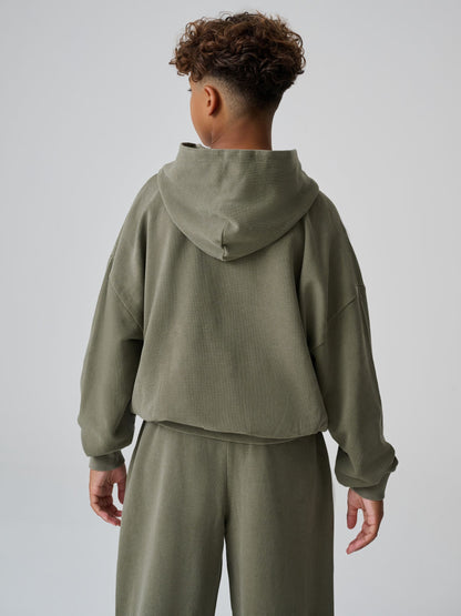 SmALLSAINTS Khaki Green Block Logo Washed Hoodie and Jogger Set - image 5
