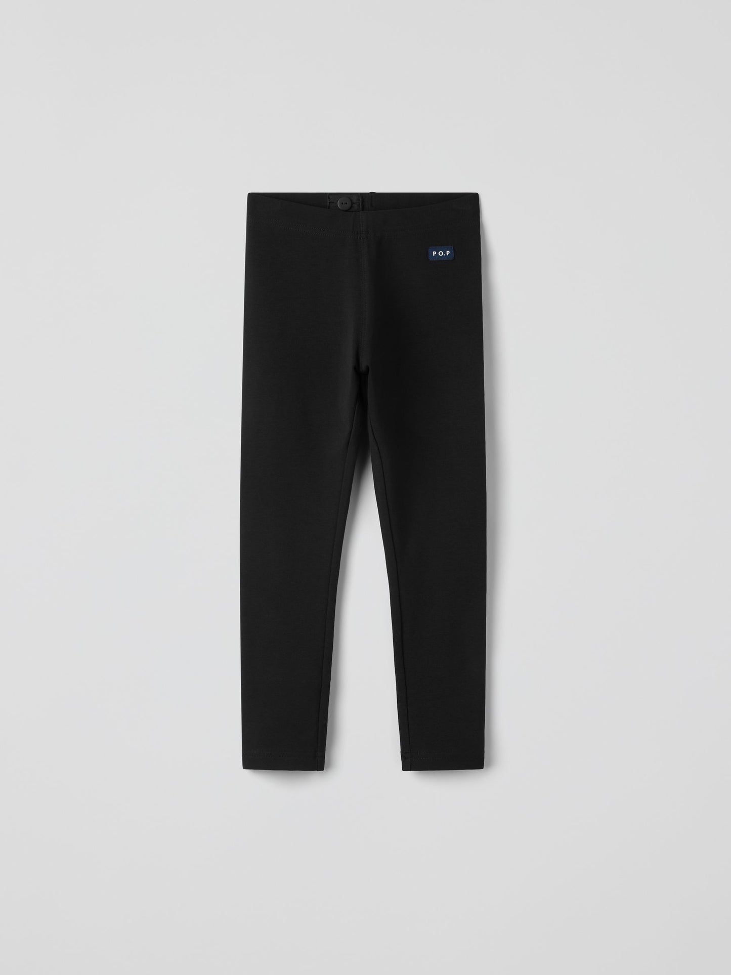 Polarn O. Pyret Black Cotton Plain Leggings image 1