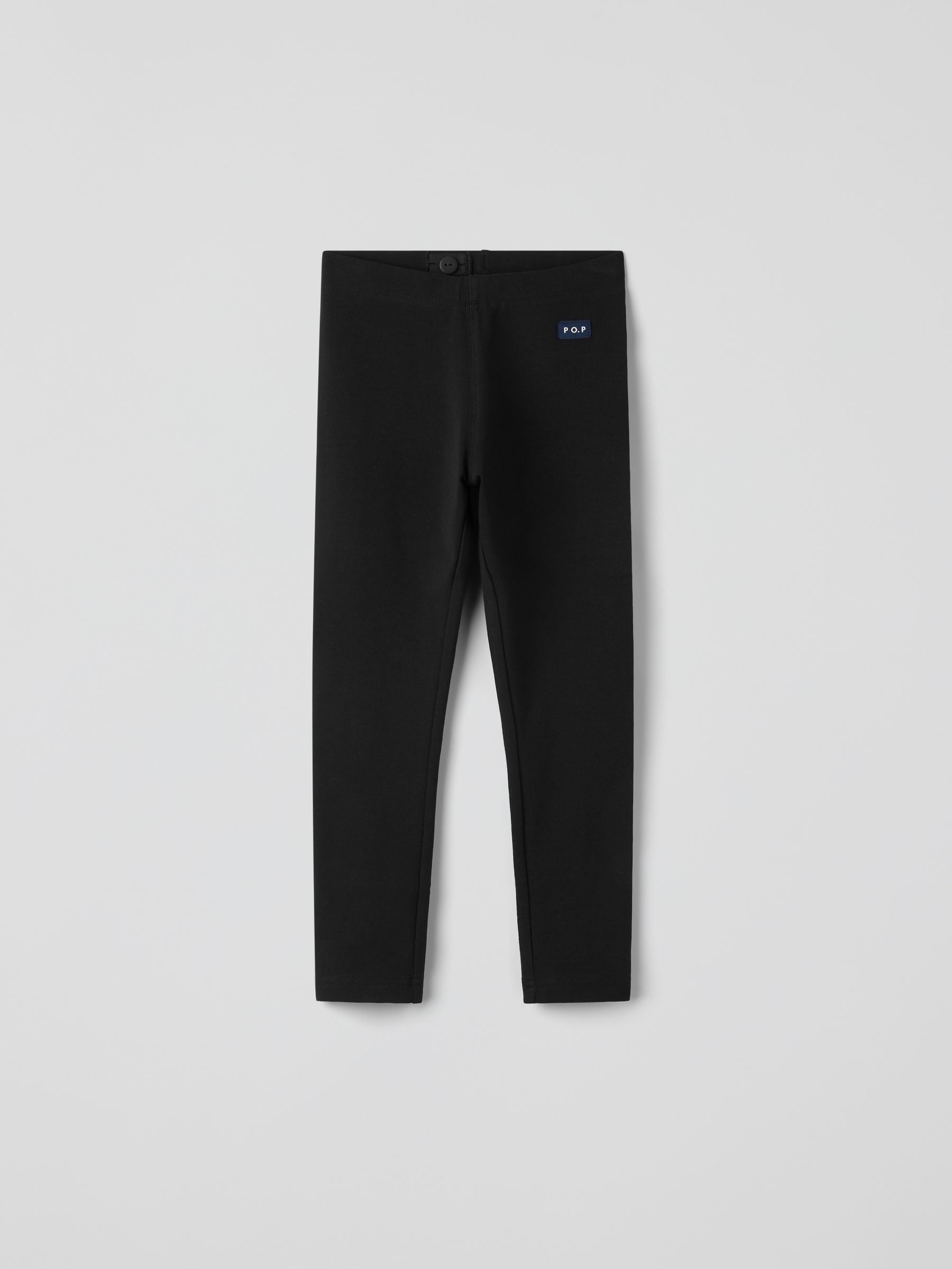 Polarn O. Pyret Black Cotton Plain Leggings image 1