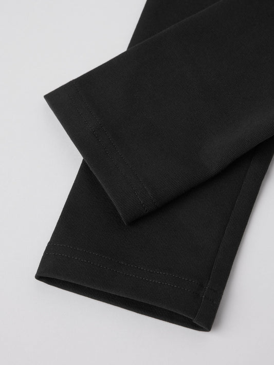 Polarn O. Pyret Black Cotton Plain Leggings image 2
