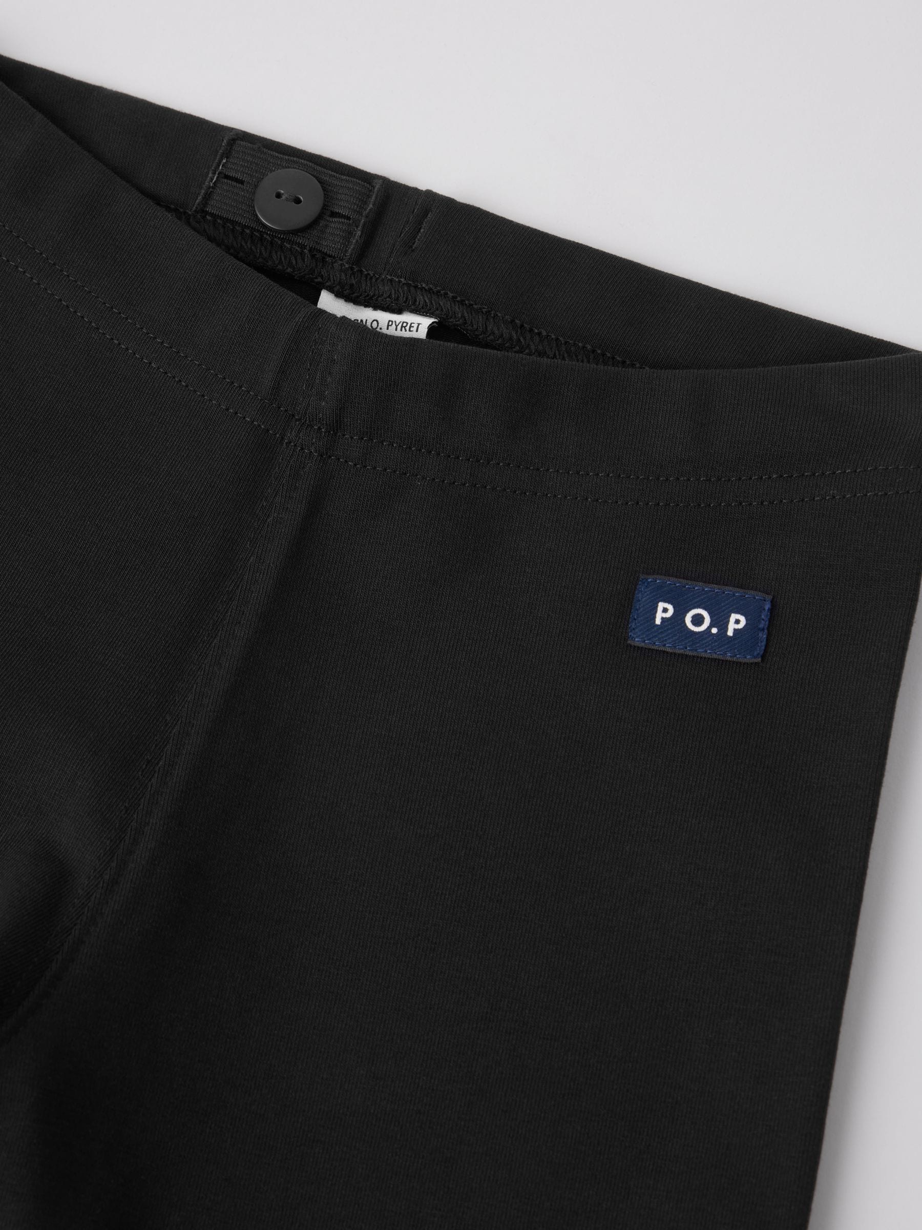 Polarn O. Pyret Black Cotton Plain Leggings image 3