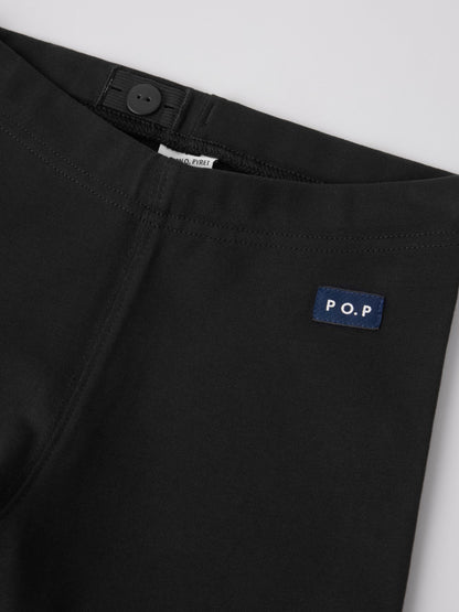 Polarn O. Pyret Black Cotton Plain Leggings image 3