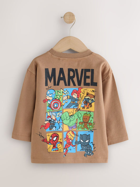 Dsiney Kidz - Brown Long Sleeve Marvel T-Shirt (6mths-8yrs) image 2