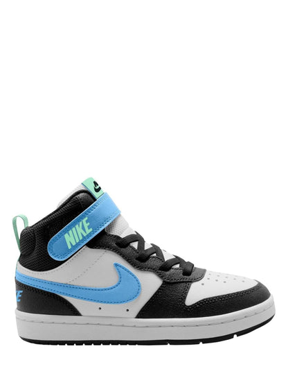 Nike White/Black Football Blue Junior Court Borough Mid Trainers image 1