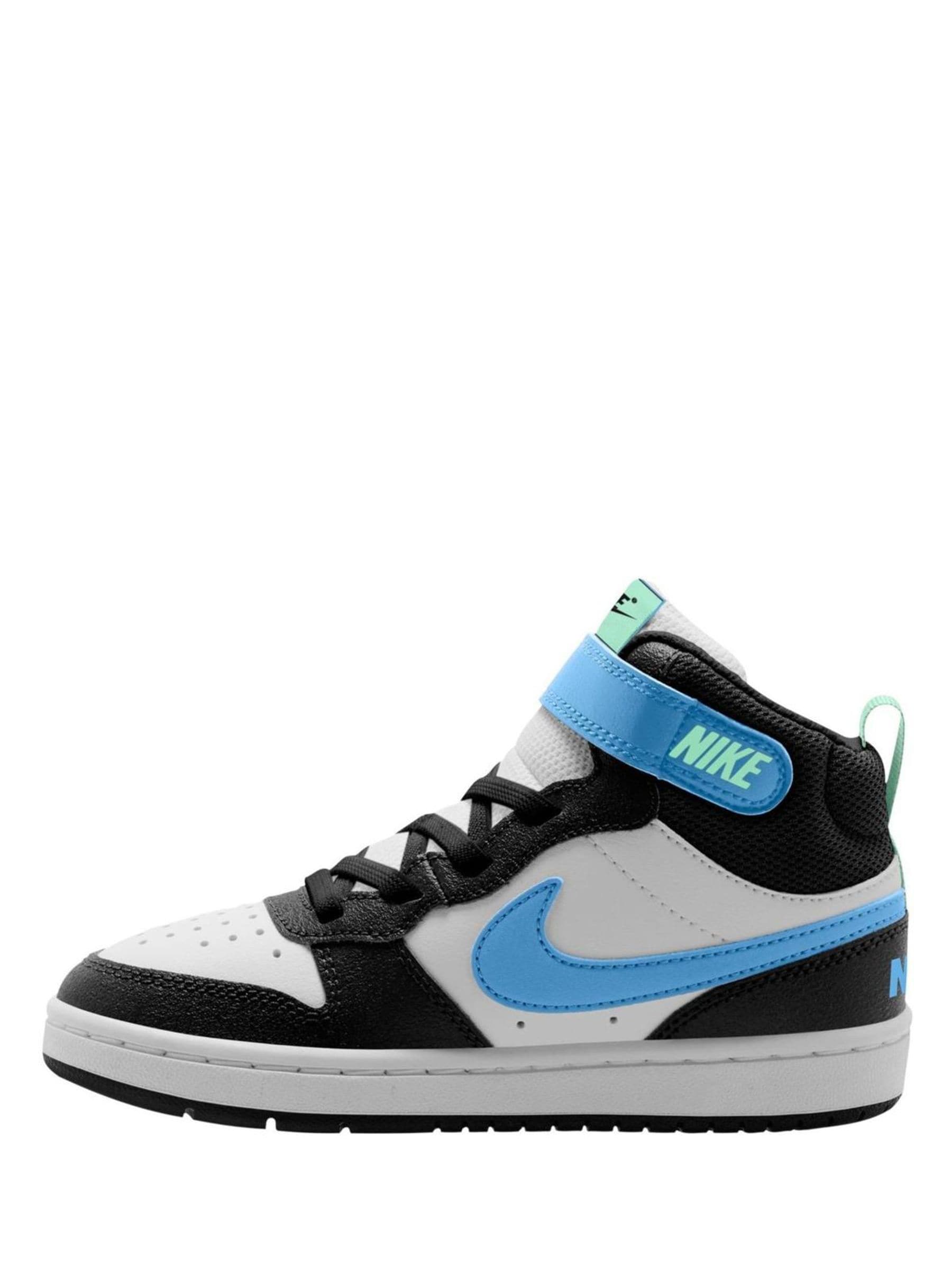 Nike White/Black Football Blue Junior Court Borough Mid Trainers image 2