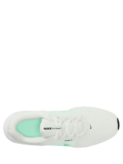 Nike White/Arctic Green Youth Star Runner 5 Trainers image 3