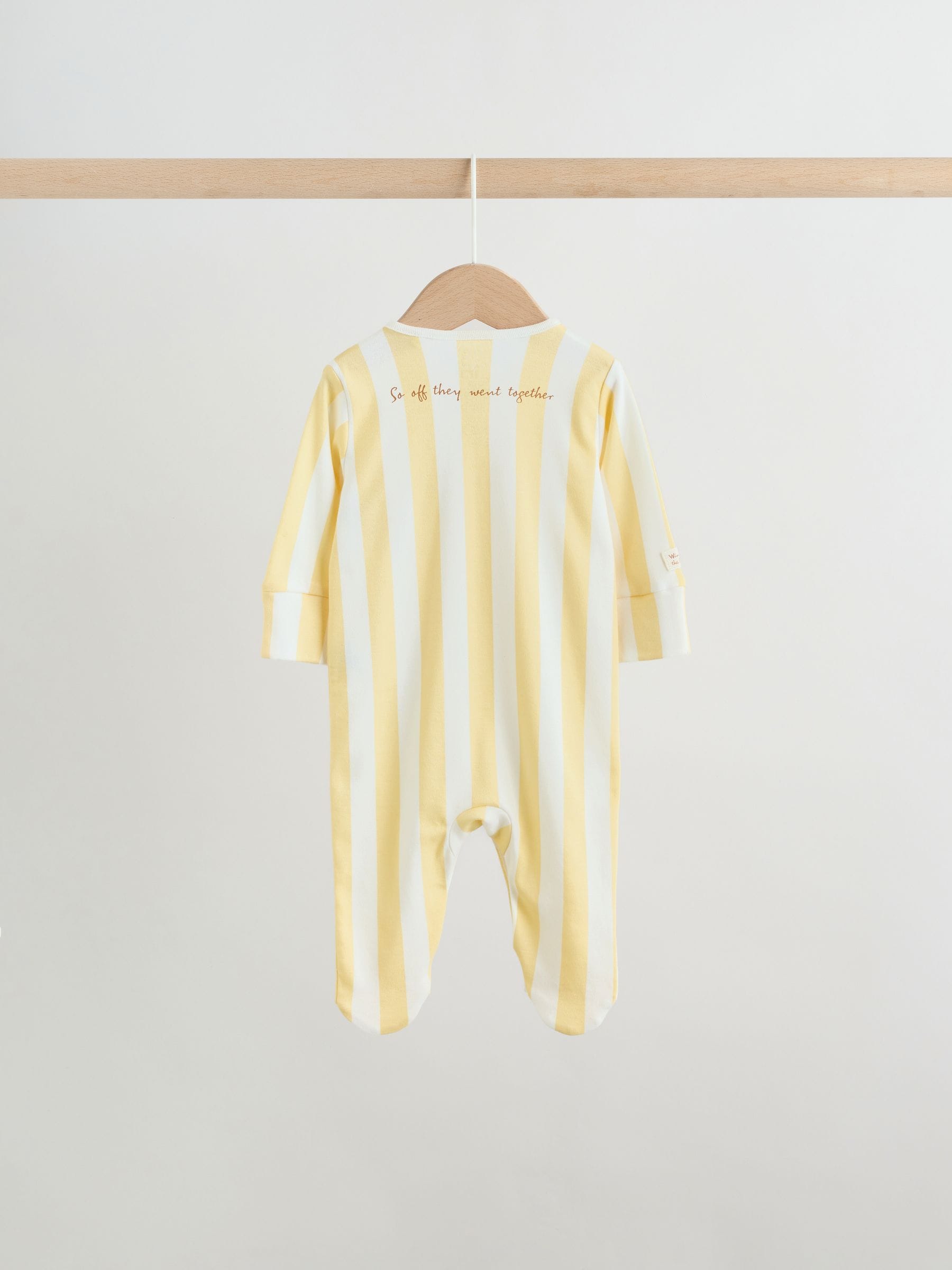 Yellow Winnie the Pooh Baby Sleepsuits 3 Pack (0mths-2yrs) image 6