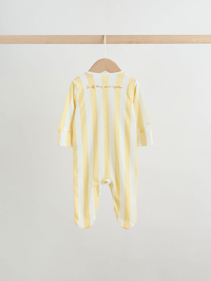 Yellow Winnie the Pooh Baby Sleepsuits 3 Pack (0mths-2yrs) image 6