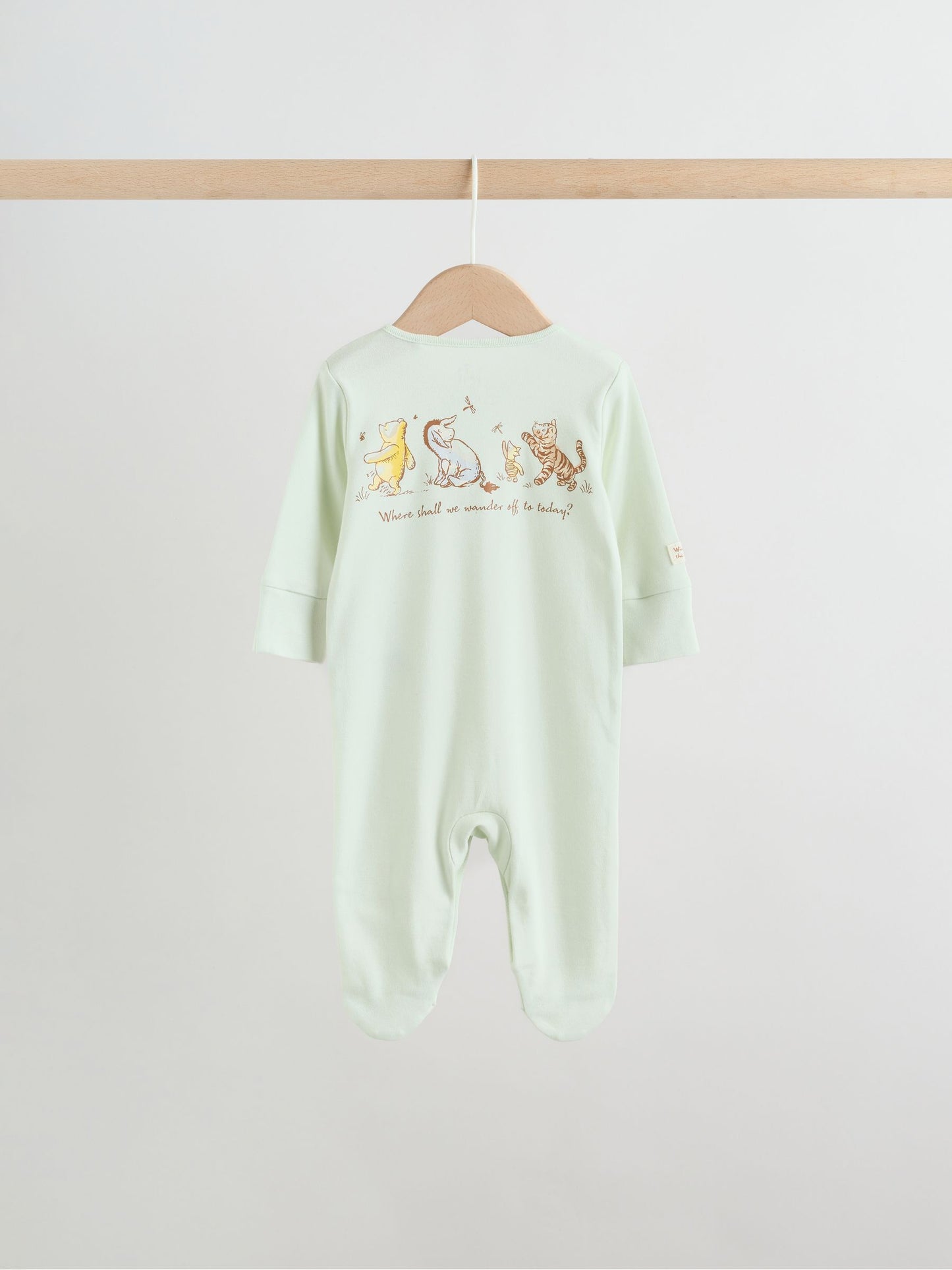 Yellow Winnie the Pooh Baby Sleepsuits 3 Pack (0mths-2yrs) image 7