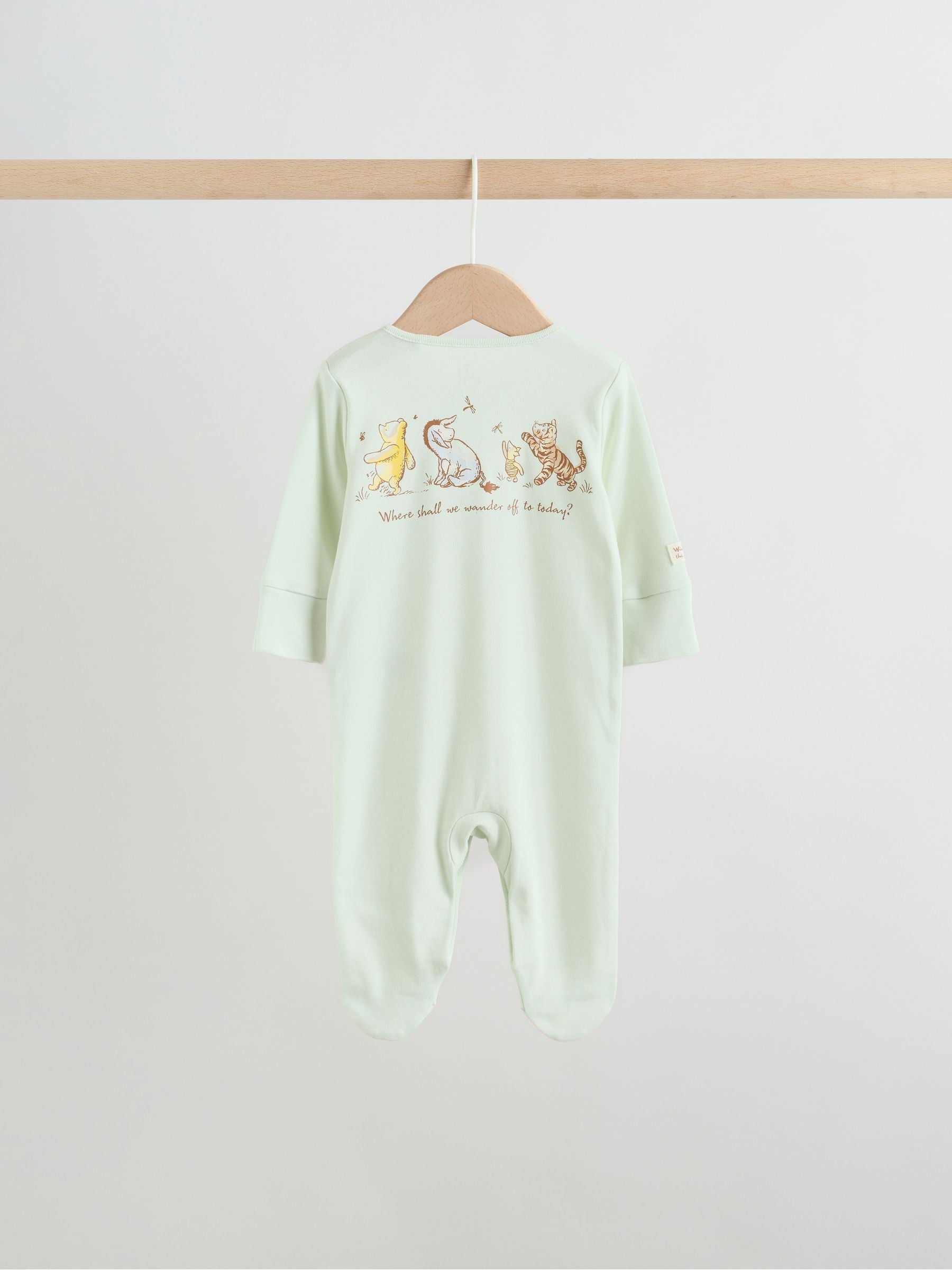 Yellow Winnie the Pooh Baby Sleepsuits 3 Pack (0mths-2yrs) image 7