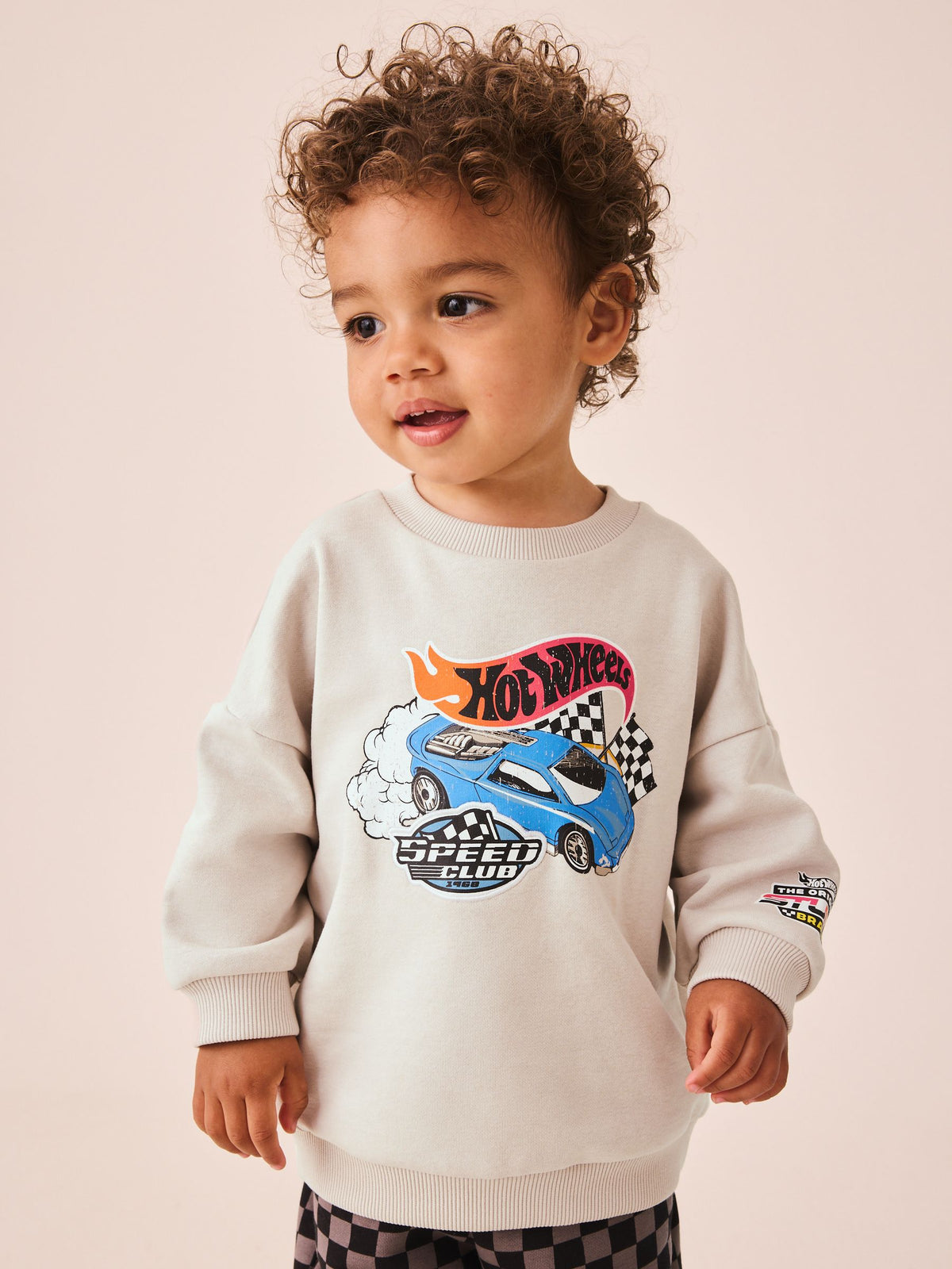 Dsiney Kidz - Grey Checkerboard Hot Wheels Crew And Jogger Set (9mths-8yrs) image 2