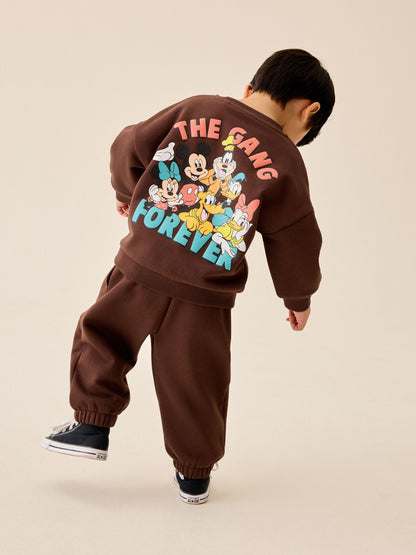Dsiney Kidz - Chocolate Brown Mickey Mouse Crew Neck Sweat Top and Joggers Set (3mths-8yrs) image 4