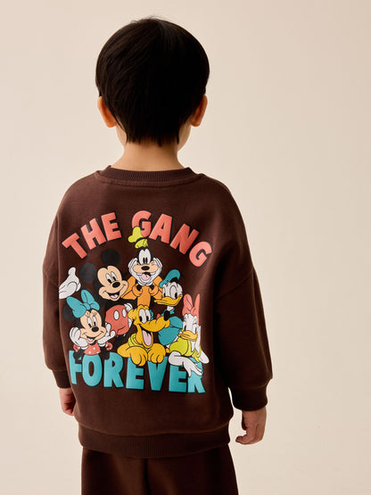 Dsiney Kidz - Chocolate Brown Mickey Mouse Crew Neck Sweat Top and Joggers Set (3mths-8yrs) image 5