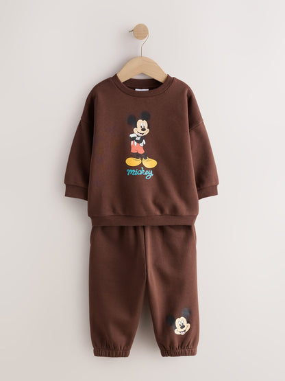 Dsiney Kidz - Chocolate Brown Mickey Mouse Crew Neck Sweat Top and Joggers Set (3mths-8yrs) image 6