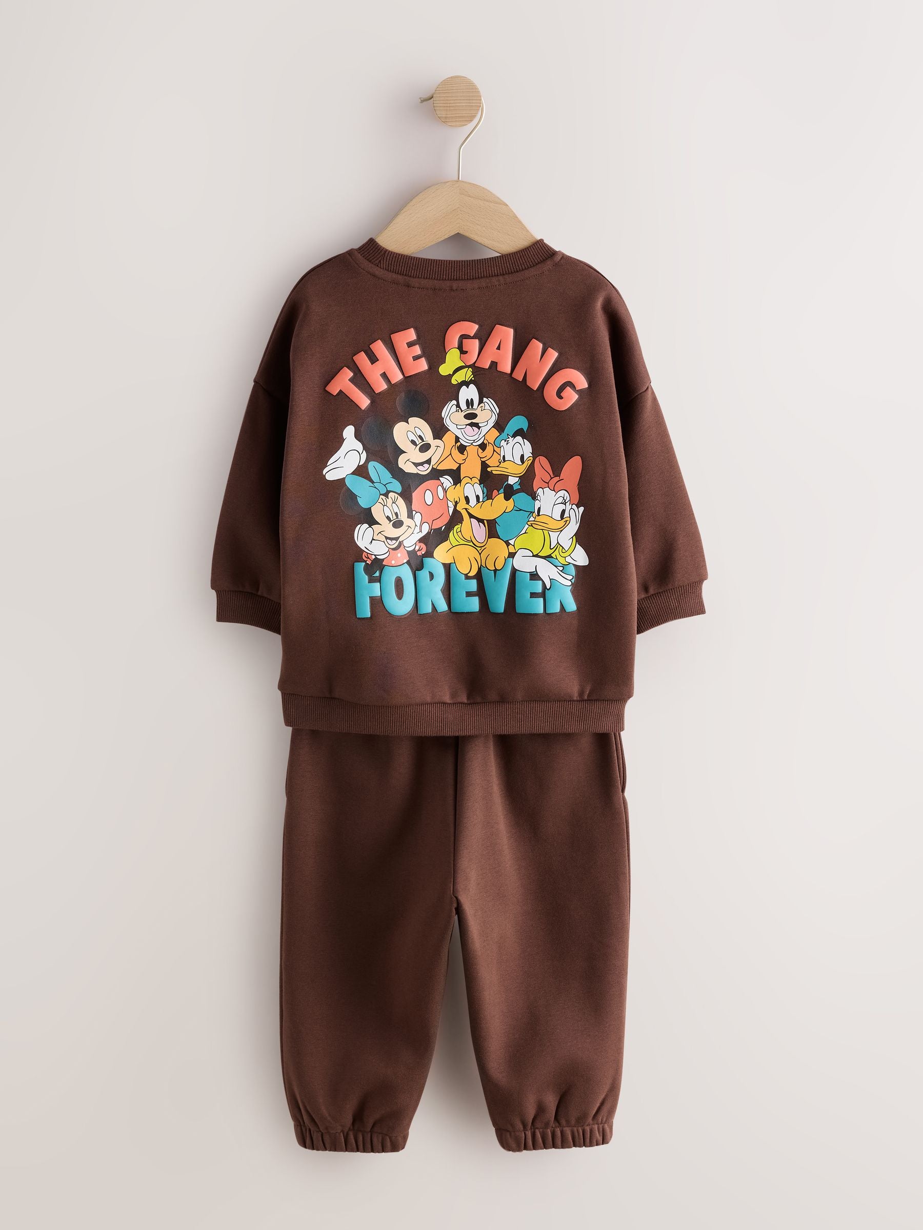 Dsiney Kidz - Chocolate Brown Mickey Mouse Crew Neck Sweat Top and Joggers Set (3mths-8yrs) image 8
