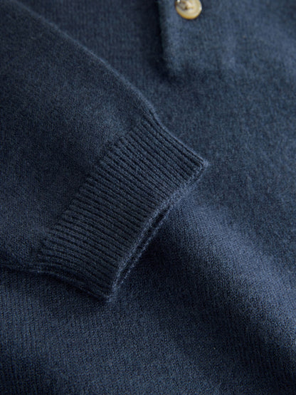 Dsiney Kidz - Navy Blue Contrast Collar Button Neck Knitted Polo Shirt (3mths-7yrs) image 7