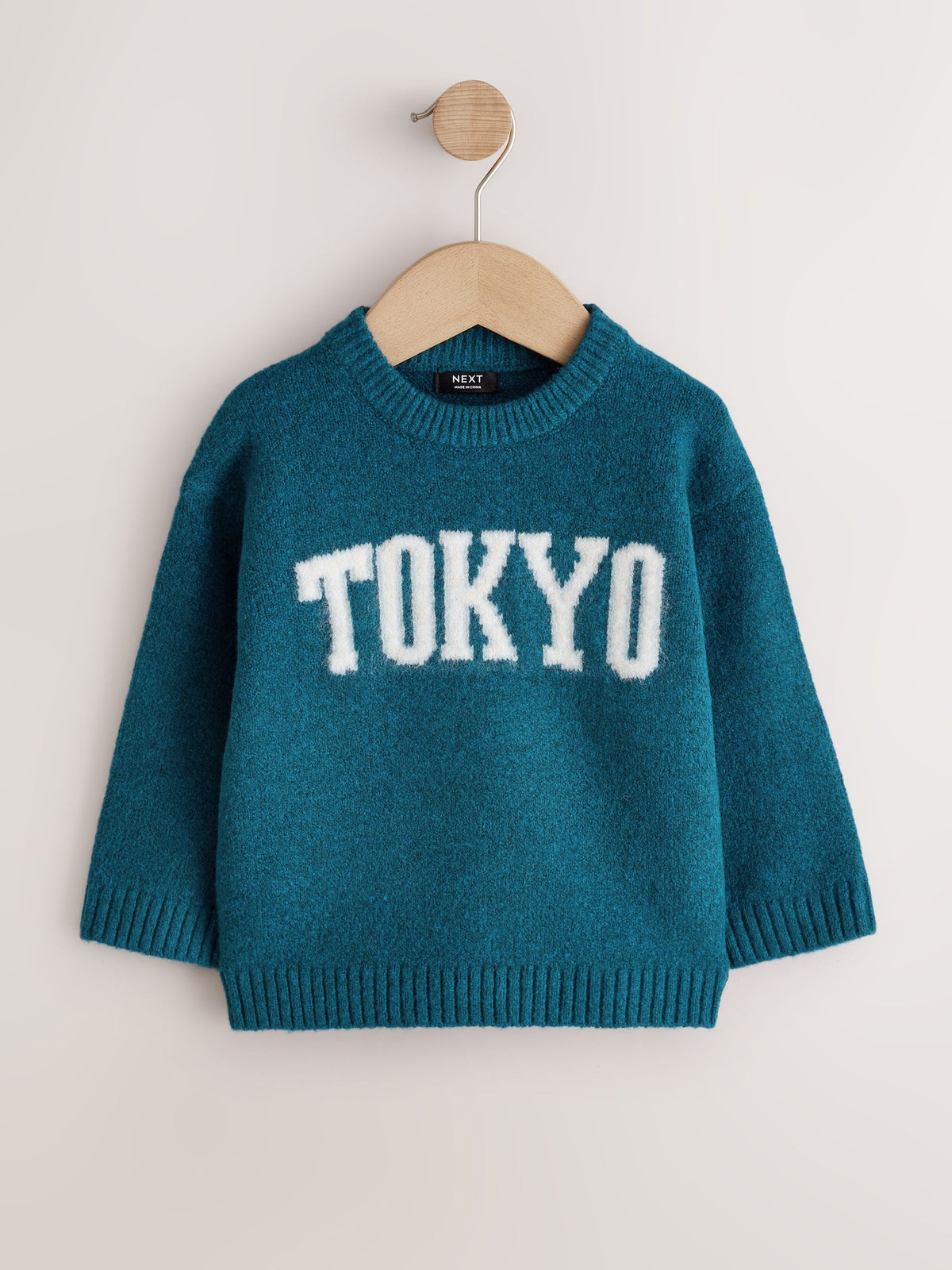 Teal Blue Tokyo Knitted Crew Neck Jumper (3mths-7yrs) - image 4