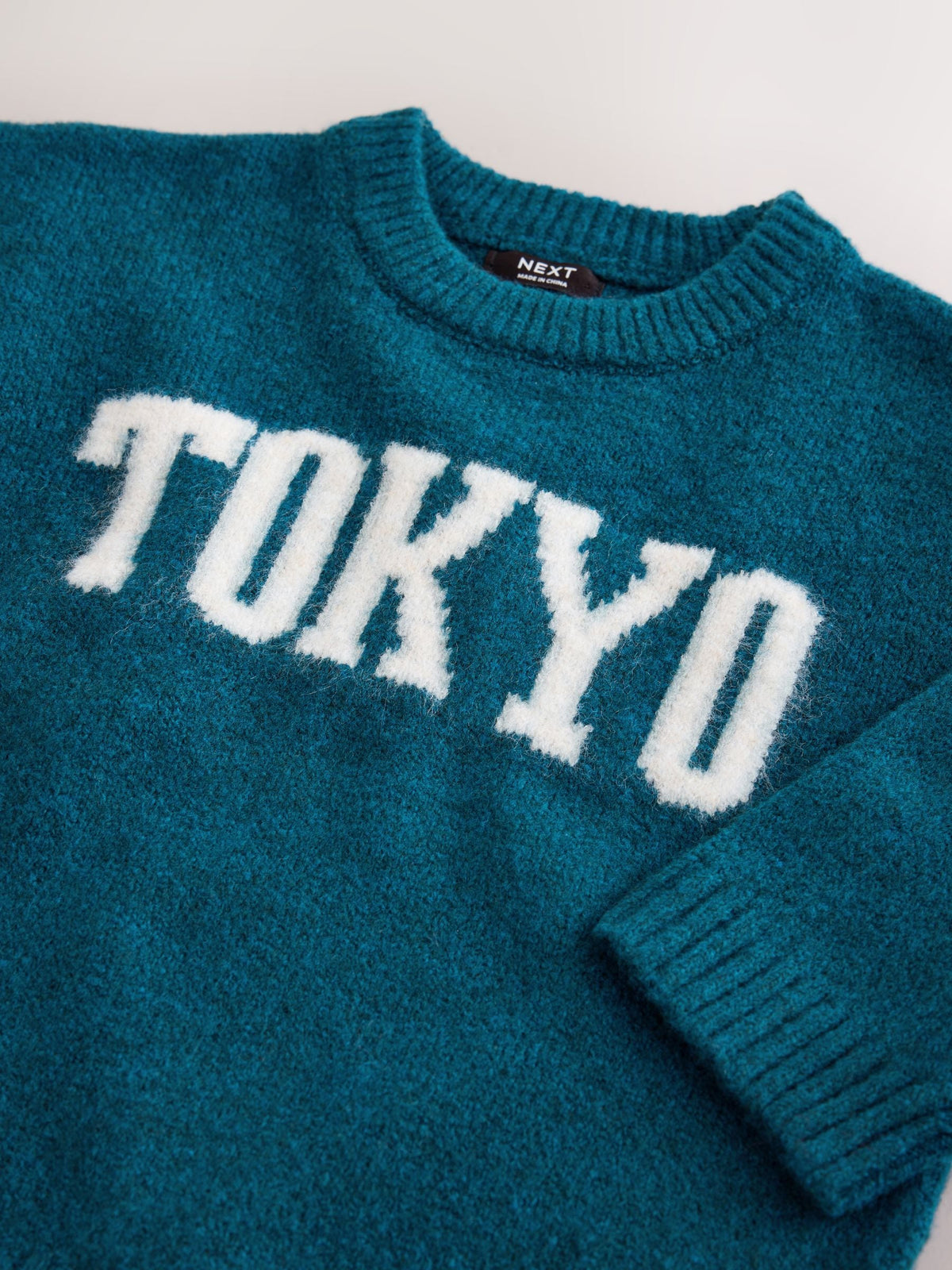Teal Blue Tokyo Knitted Crew Neck Jumper (3mths-7yrs) - image 6