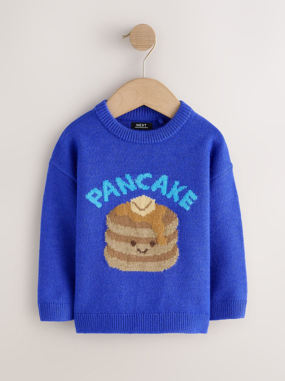 Bright Blue Pancake Character Knitted Crew Neck Jumper (3mths-7yrs) - image 5