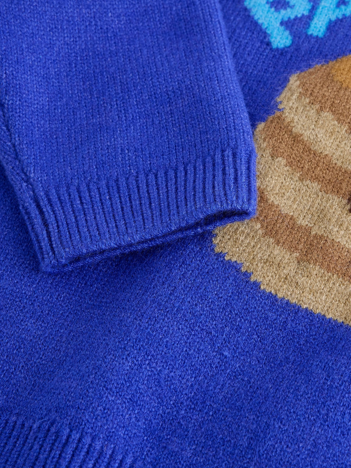 Bright Blue Pancake Character Knitted Crew Neck Jumper (3mths-7yrs) - image 7