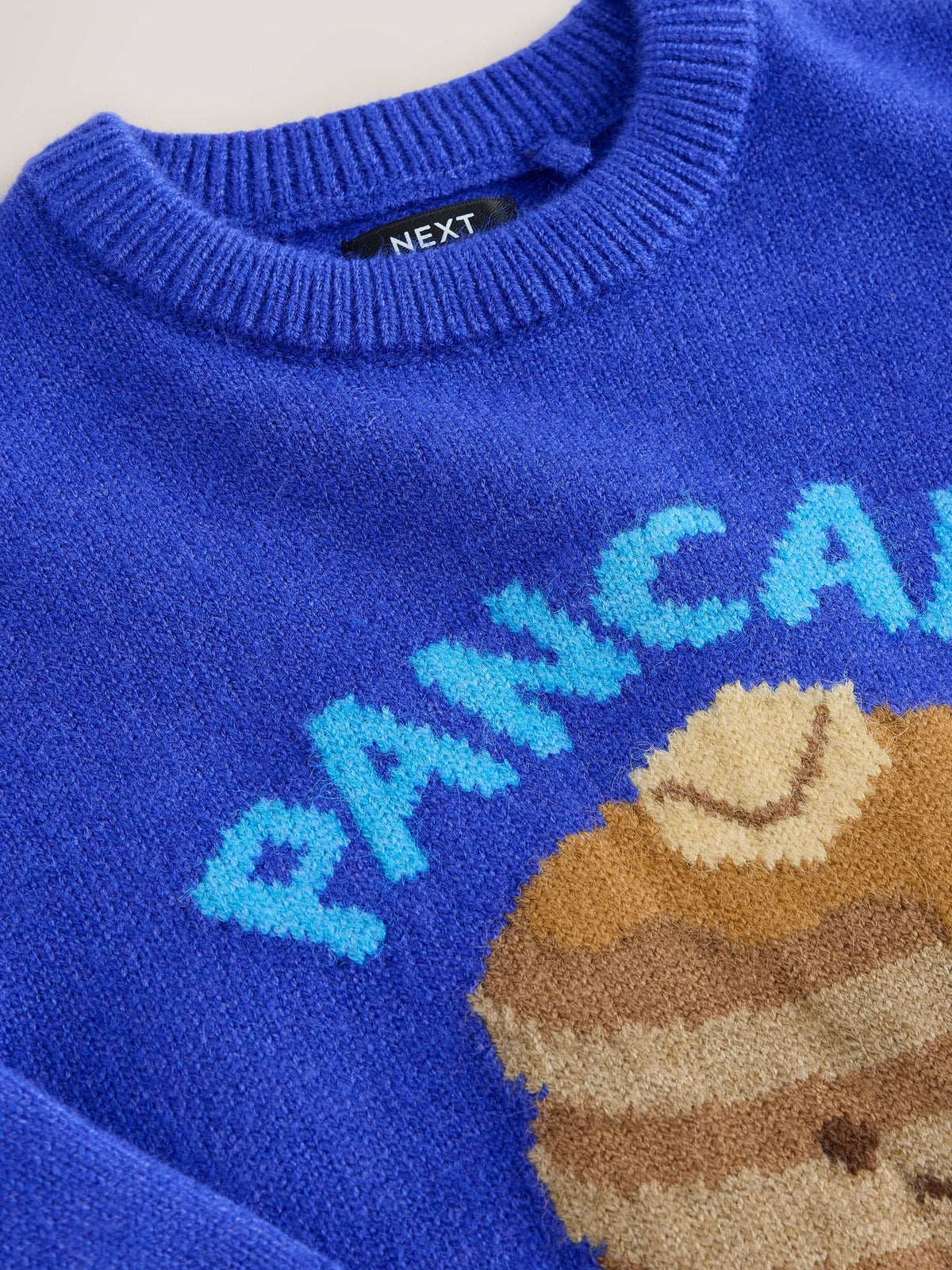 Bright Blue Pancake Character Knitted Crew Neck Jumper (3mths-7yrs) - image 8