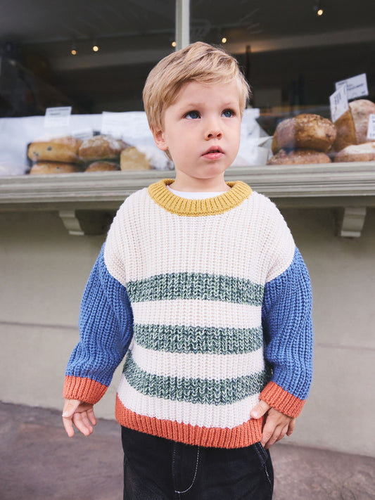 Dsiney Kidz - Multi Striped Multicolour Knitted Crew Jumper (3mths-7yrs) image 1